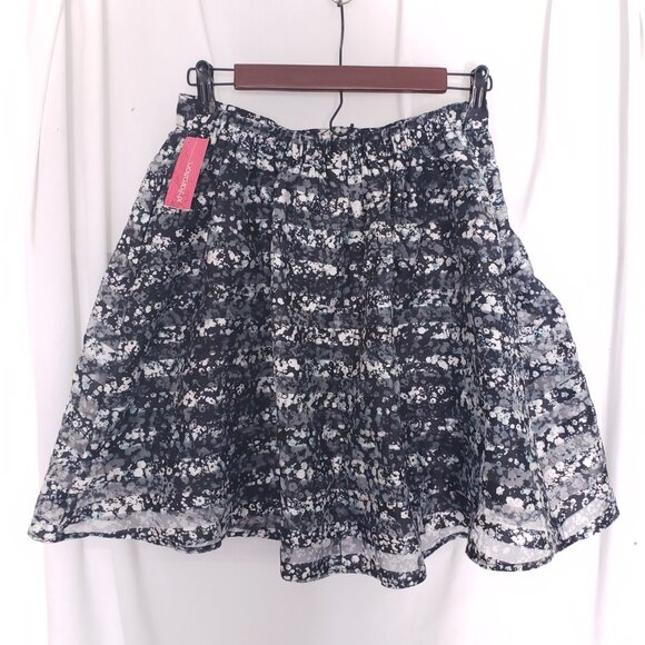 Xhilaration Multicolor Floral Stripe Splatter Sheer Ruffle Short Skirt Size M - Picture 12 of 13